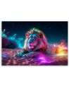 Stylowe obrazy AI - Neon Lew Natura Abstrakcja | FEEBY