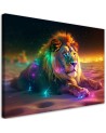 Beautiful paintings - Animal AI - Neon Lion Abstraction | FEEBY