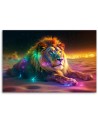 Beautiful paintings - Animal AI - Neon Lion Abstraction | FEEBY