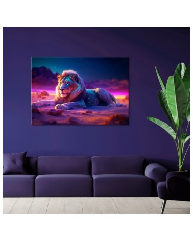 Leinwanddruck - Löwe Natur Tier Neon | Feeby