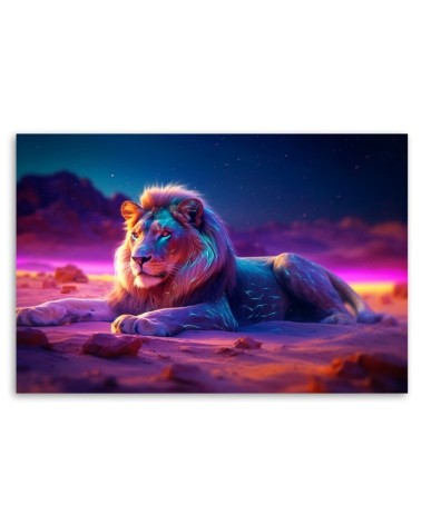 Leinwanddruck - Löwe Natur Tier Neon | Feeby