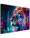 Stylish paintings for living room - Neon Animal Lion AI | FEEBY
