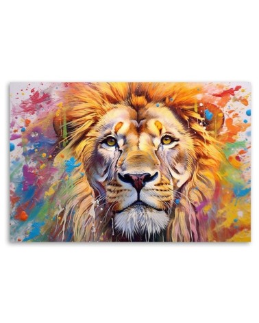 Leinwandbild - Löwe Abstraktion Aquarell AI | Feeby