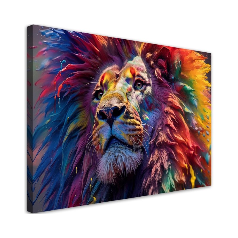 Bild auf Leinwand - Neon Löwe Afrika AI | Feeby