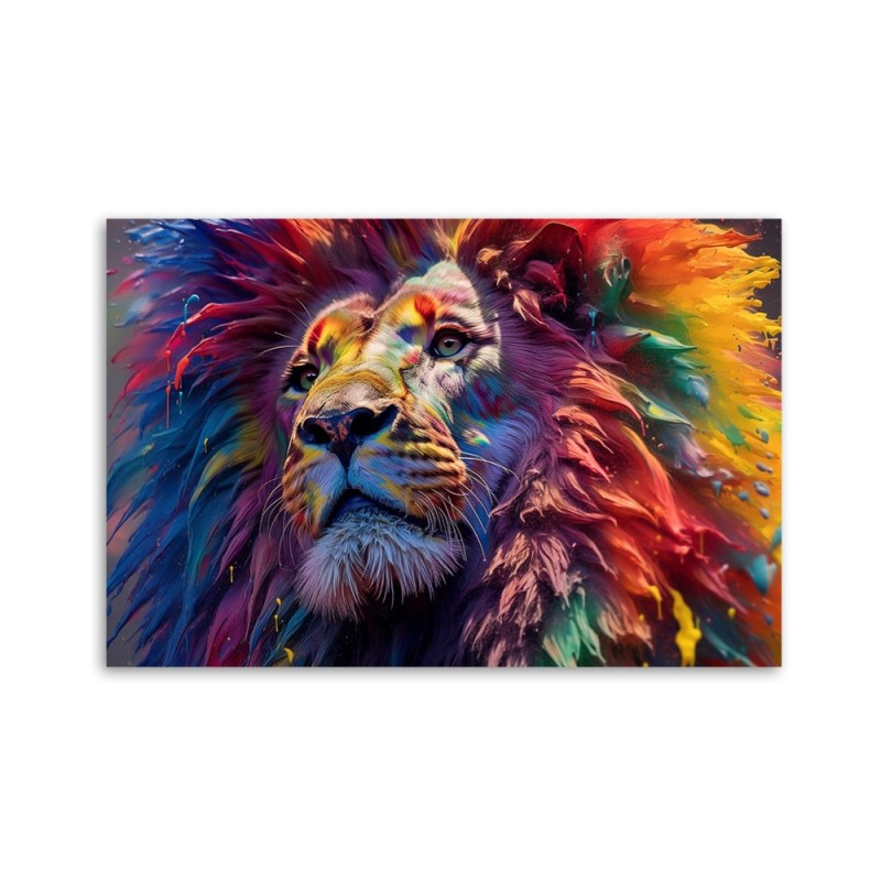 Bild auf Leinwand - Neon Löwe Afrika AI | Feeby