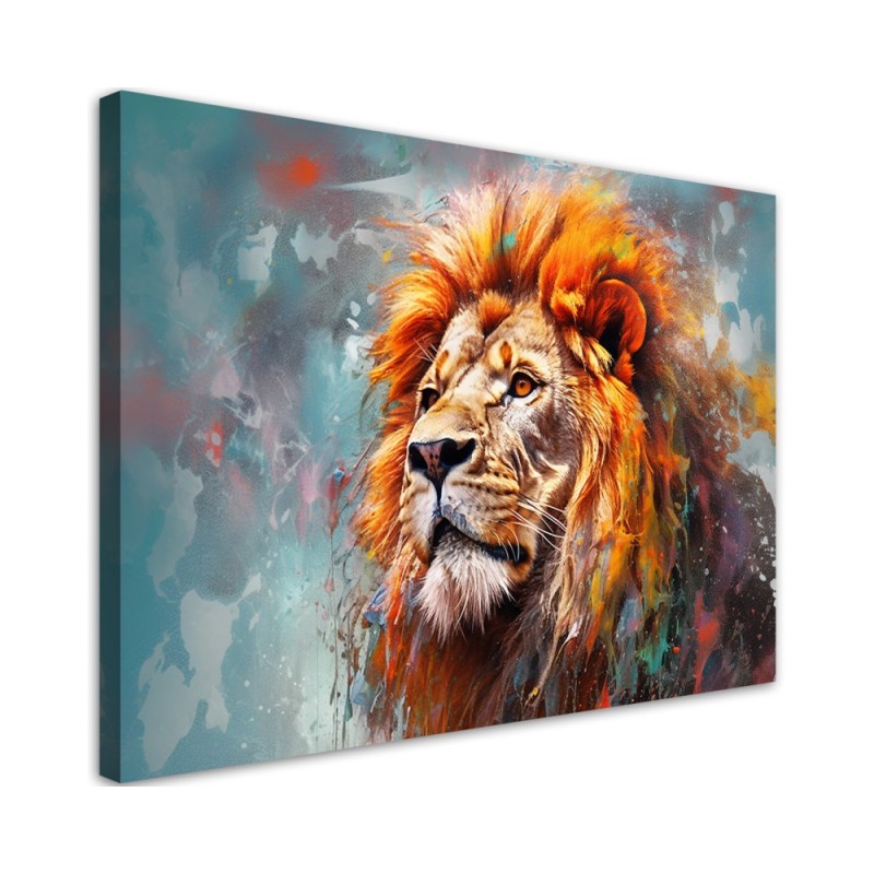 Leinwandbild modern - Tierischer Löwe Abstraktion | Feeby