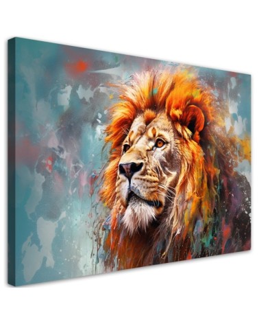 Leinwandbild modern - Tierischer Löwe Abstraktion | Feeby