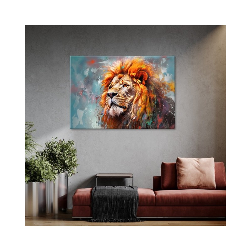 Leinwandbild modern - Tierischer Löwe Abstraktion | Feeby