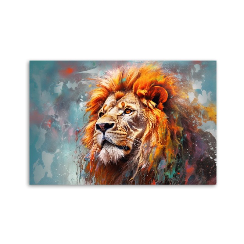 Leinwandbild modern - Tierischer Löwe Abstraktion | Feeby