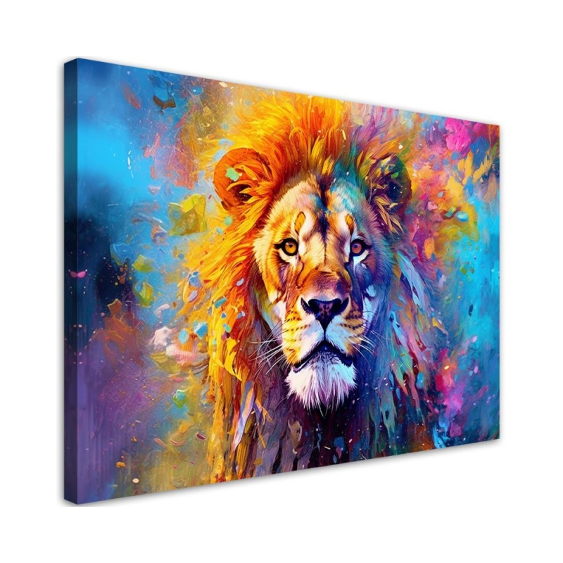 Bild auf Leinwand - Bunter Löwe Abstraktion | Feeby