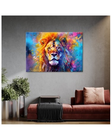 Bild auf Leinwand - Bunter Löwe Abstraktion | Feeby