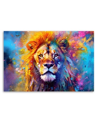 Bild auf Leinwand - Bunter Löwe Abstraktion | Feeby