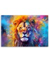 Stylish AI paintings for wall - Colourful Lion Abstraction | FEEBY