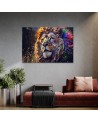 Fashionable AI Canvas paintings for bedroom AI - Lion Animal Abstraction | FEEBY