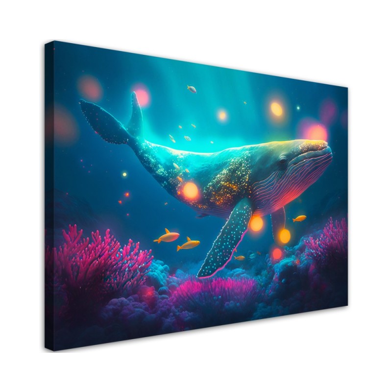 AI Canvas paintings for wall - Magic whale | FEEBY