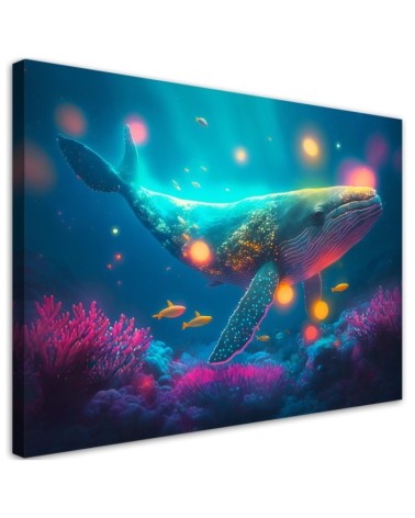 AI Canvas paintings for wall - Magic whale | FEEBY