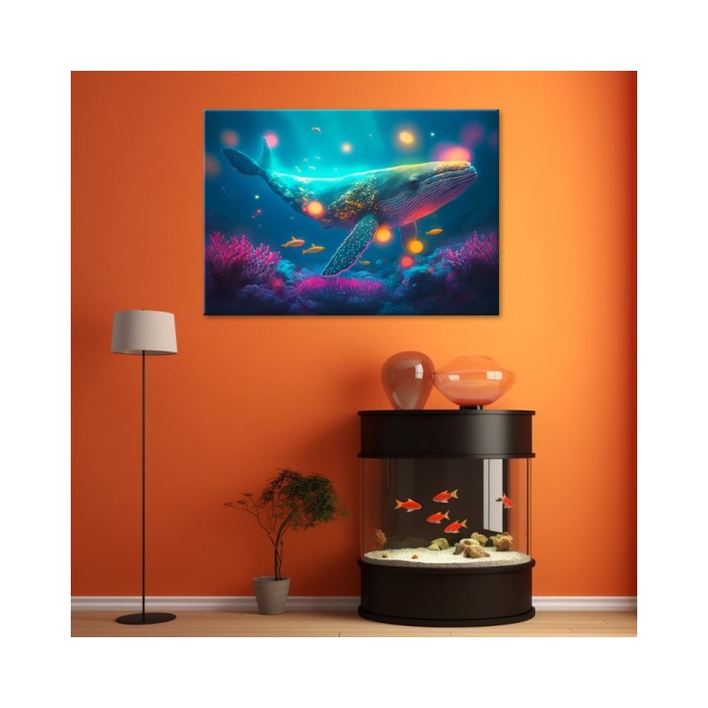 Dekoratives Leinwandbild - Magischer Wal | Feeby