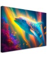 Obraz AI dla dzieci - Delfin neon abstrakcja | FEEBY