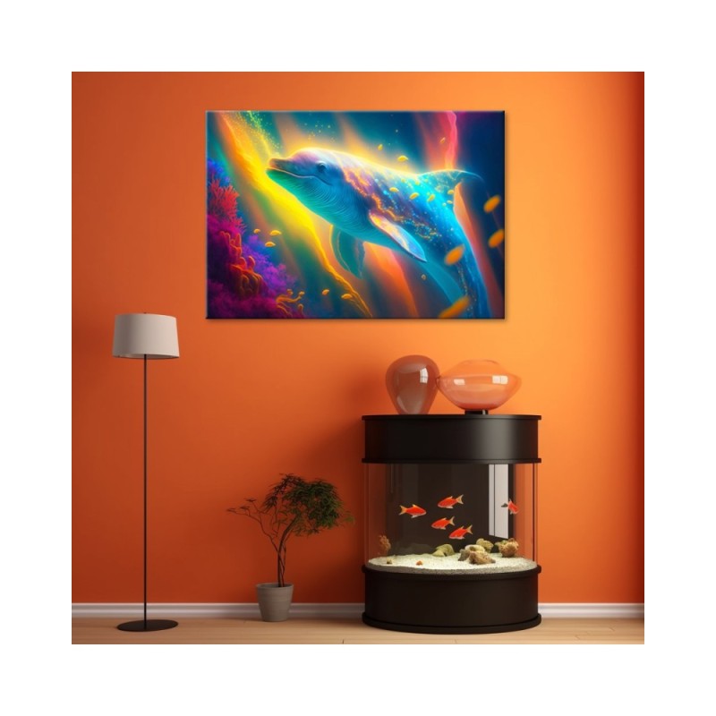 Wandbild für Wohnzimmer - Neon-Wal | Feeby