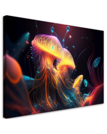 AI Prints on canvas - Colourful marine abstraction | FEEBY