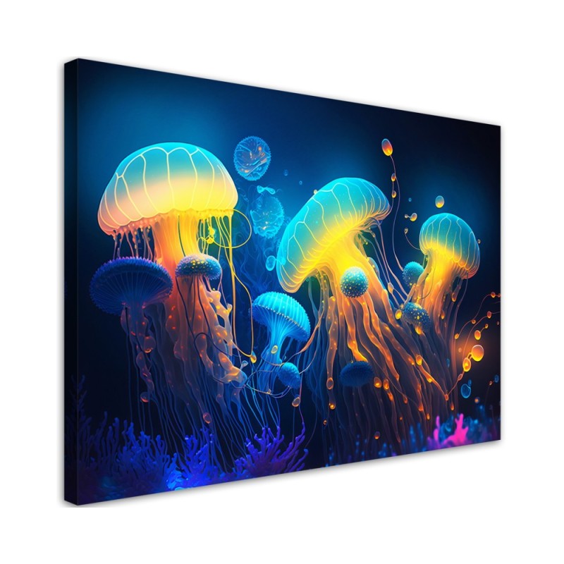 Bild auf Leinwand - Neon Meer Abstraktion | Feeby