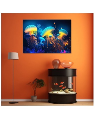 Bild auf Leinwand - Neon Meer Abstraktion | Feeby