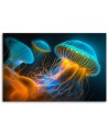 Stylish AI paintings for children's room - Jellyfish underwater Neon | FEEBY