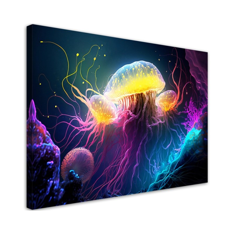 Modernes Wandbild - Qualle unter Wasser | Feeby