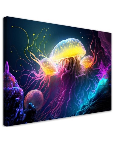 Modernes Wandbild - Qualle unter Wasser | Feeby