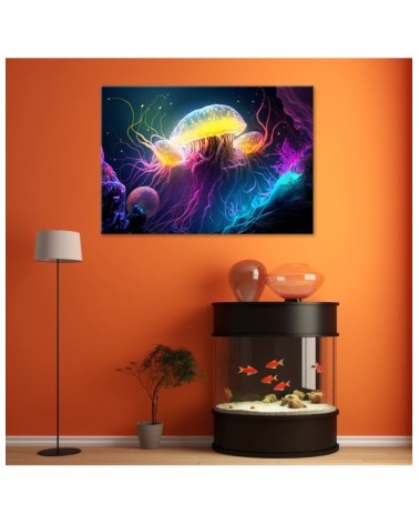 Modernes Wandbild - Qualle unter Wasser | Feeby