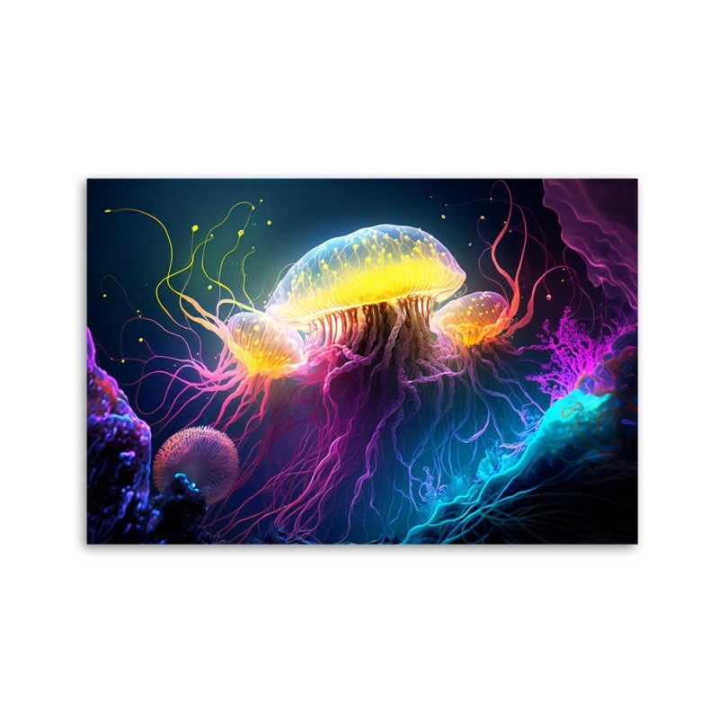 Modernes Wandbild - Qualle unter Wasser | Feeby