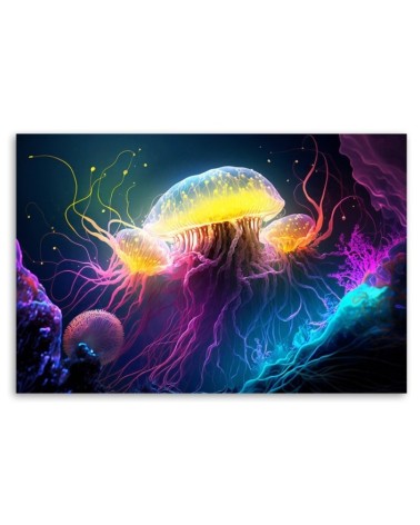 Modernes Wandbild - Qualle unter Wasser | Feeby