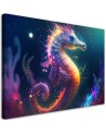AI Canvas prints for children - Neon seahorse | FEEBY