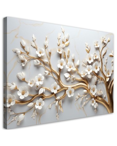 Leinwandbild modern - Blattgoldbaum 3D | Feeby