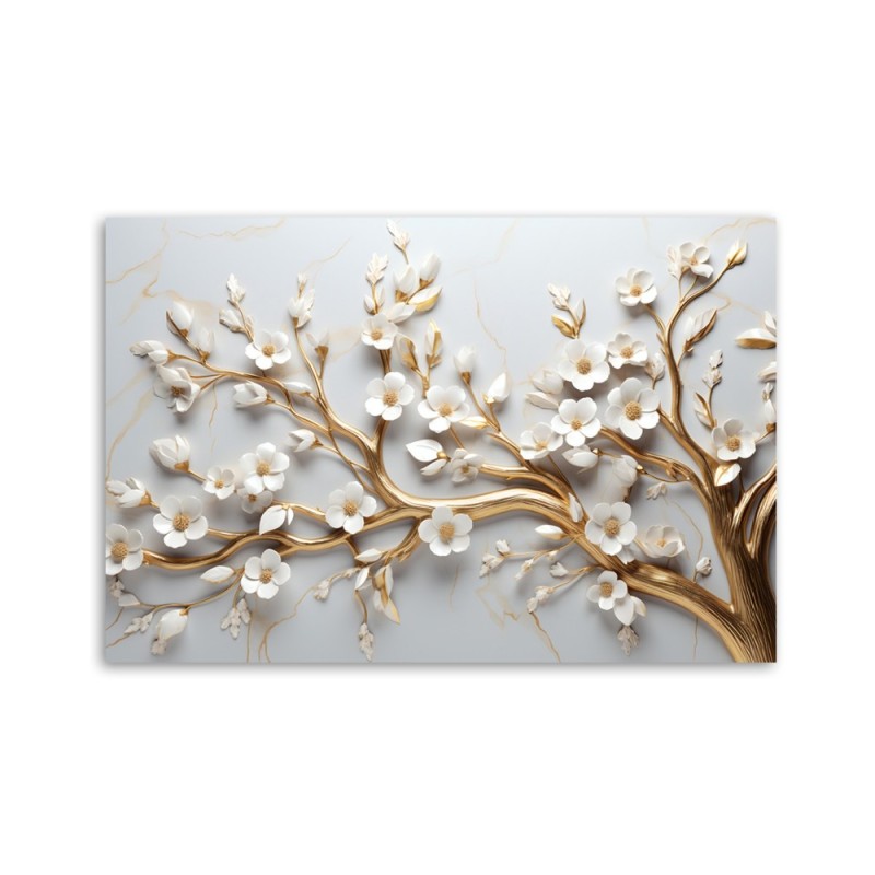 Leinwandbild modern - Blattgoldbaum 3D | Feeby