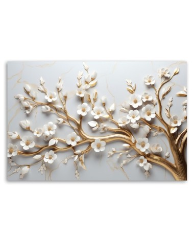 Leinwandbild modern - Blattgoldbaum 3D | Feeby