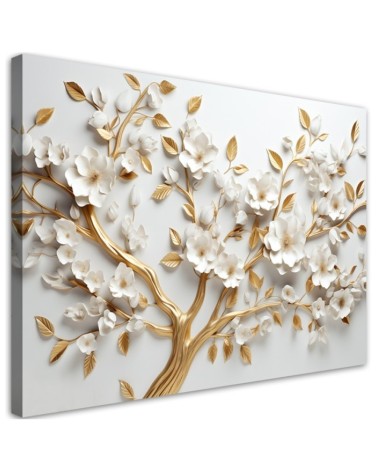 Living room wall paintings AI - Golden cherry blossom tree | FEEBY