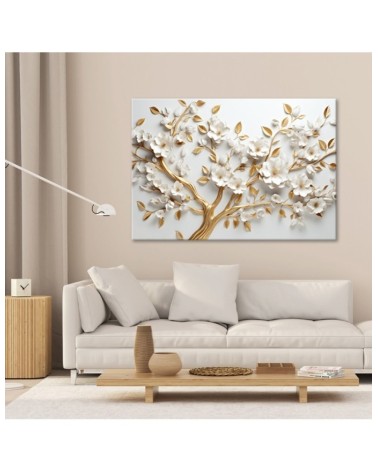 Bild auf Leinwand - AI Goldener Kirschblütenbaum 3D | Feeby