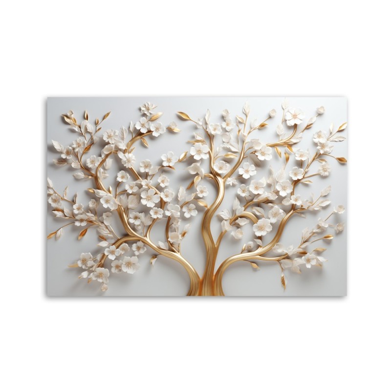 Leinwanddruck - Goldene Magnolienglamourblume 3D | Feeby