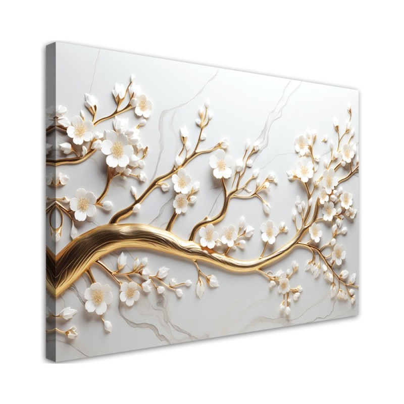 Dekoratives Leinwandbild - Blattgold-Baum 3D | Feeby