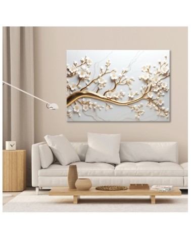 Dekoratives Leinwandbild - Blattgold-Baum 3D | Feeby