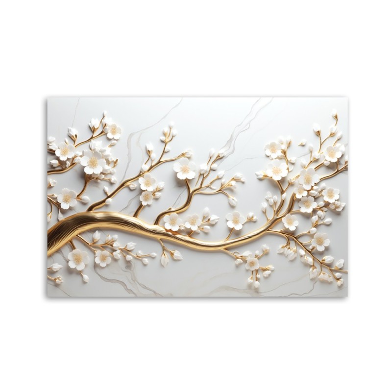 Dekoratives Leinwandbild - Blattgold-Baum 3D | Feeby