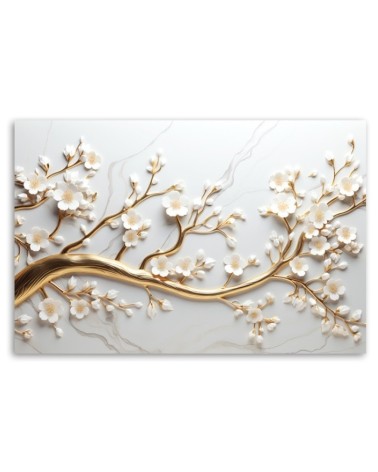 Dekoratives Leinwandbild - Blattgold-Baum 3D | Feeby