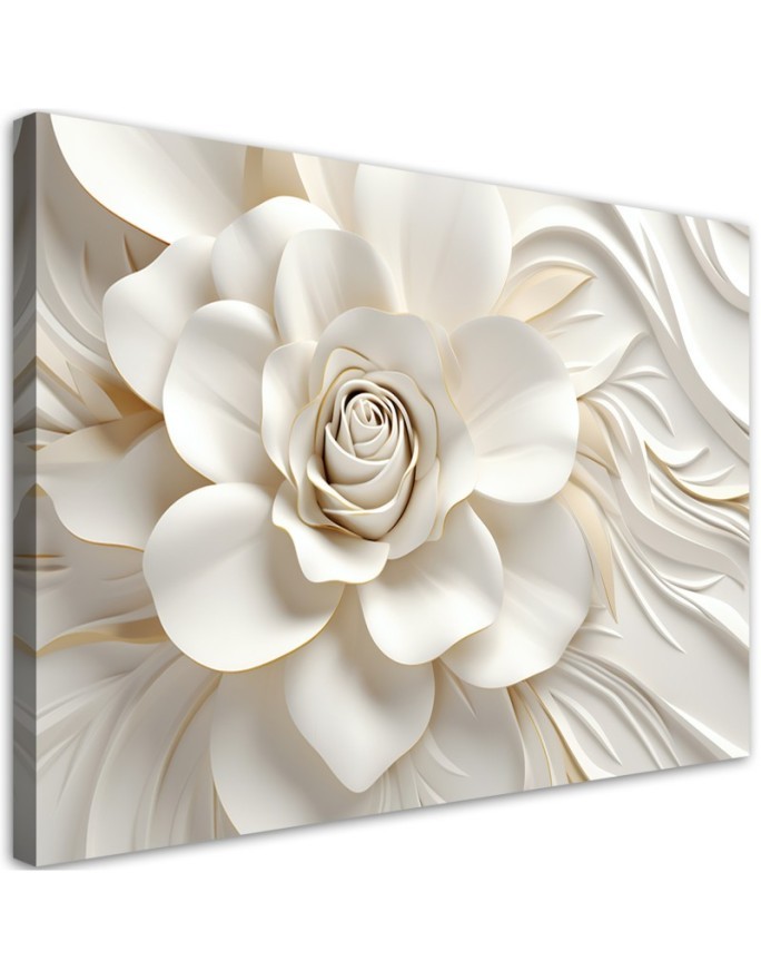 Modernes Wandbild - Weiße Blume 3D | Feeby