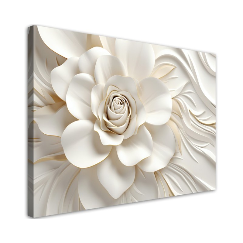 Modernes Wandbild - Weiße Blume 3D | Feeby