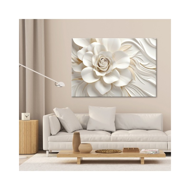 Modernes Wandbild - Weiße Blume 3D | Feeby