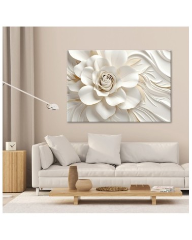 Modernes Wandbild - Weiße Blume 3D | Feeby