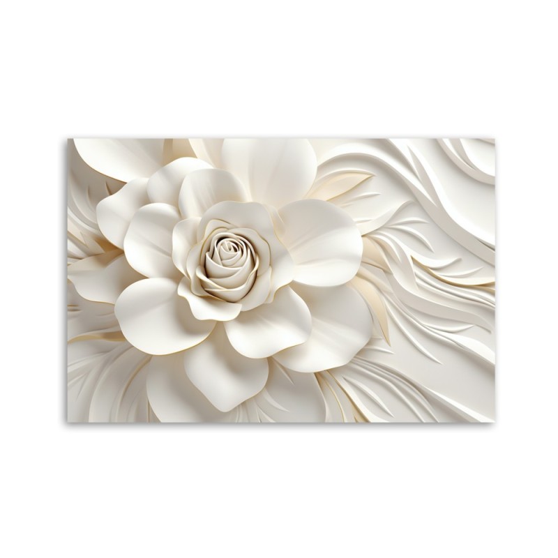 Modernes Wandbild - Weiße Blume 3D | Feeby