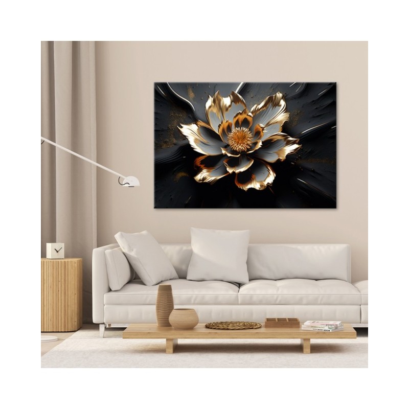 Leinwandbild - 3D Abstrakte Glamour-Blume | Feeby