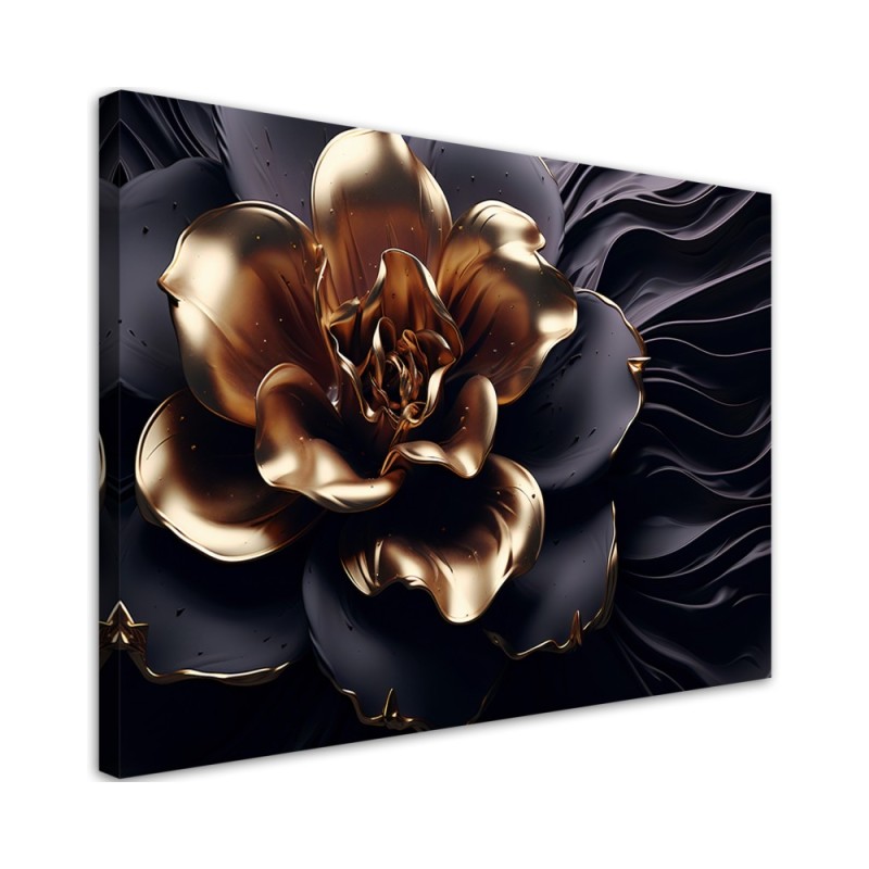 Bild auf Leinwand - AI Goldene Blume | Feeby
